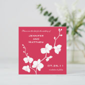 Orchids Save the Date - Red en White (Staand voorkant)