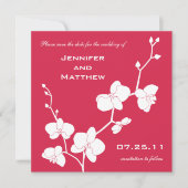 Orchids Save the Date - Red en White (Voorkant)