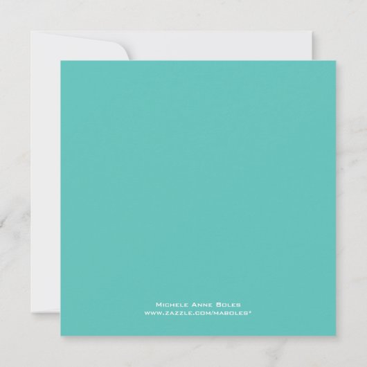Orchids Save the Date - Turquoise Blue en Black (Achterkant)