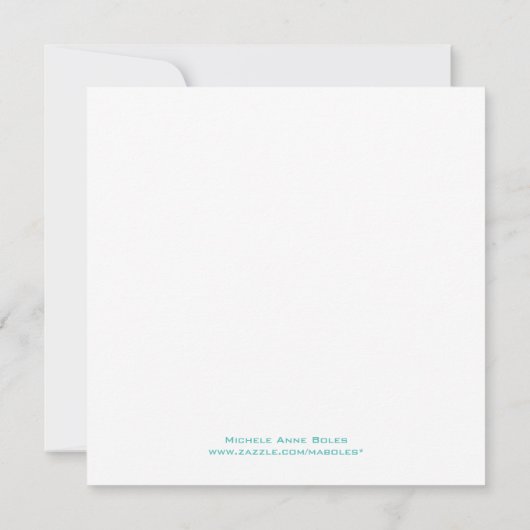 Orchids Save the Date - Turquoise Blue en White (Achterkant)