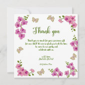 Orchids Tropical Butterfly Baby shower Dank u Bedankkaart (Voorkant)