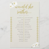 Orchids Vrijgezellenfeest spel zou ze liever ivoor Flyer (Voorkant)