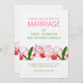 ORCHIDS WEDDING INVITATION | PINK GREEN KAART (Voorkant / Achterkant)