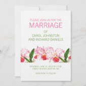  ORCHIDS WEDDING INVITATION | PINK GREEN KAART (Voorkant)