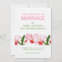  ORCHIDS WEDDING INVITATION | PINK GREEN