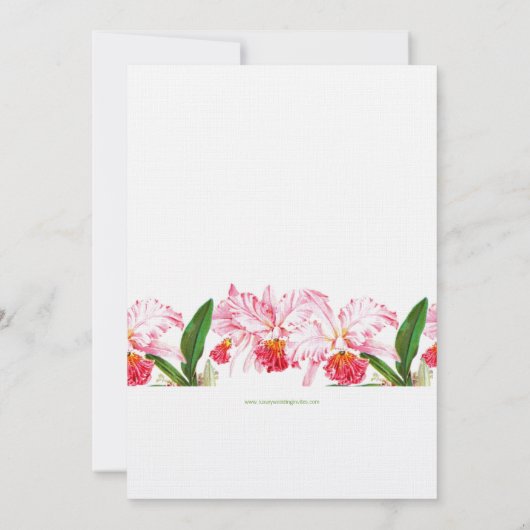  ORCHIDS WEDDING INVITATION | PINK GREEN KAART (Achterkant)