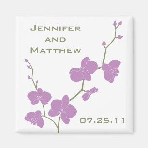 Orchids Wedding Magnet -  Olijf en Violet