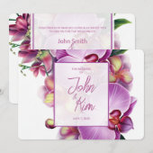 Orchids Wedding Uitnodiging (Voorkant / Achterkant)