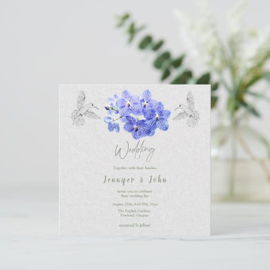 Orchids Wedding Uitnodiging (Staand voorkant)