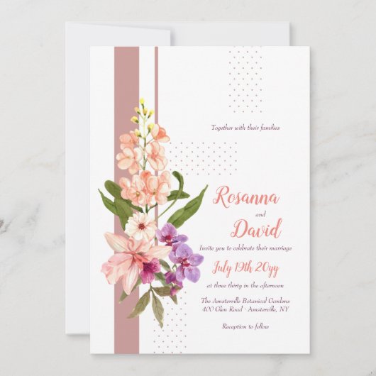 Orchids Wedding Uitnodiging (Voorkant)