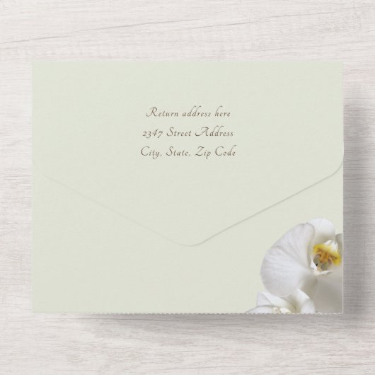 Orchids Woman's Birthday Party All In One Uitnodiging (Achterkant)