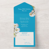 Orchids Woman's Birthday Party All In One Uitnodiging (Binnen)