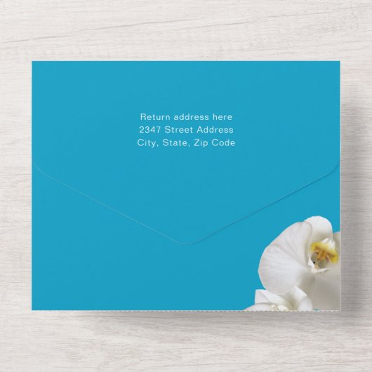 Orchids Woman's Birthday Party All In One Uitnodiging (Achterkant)