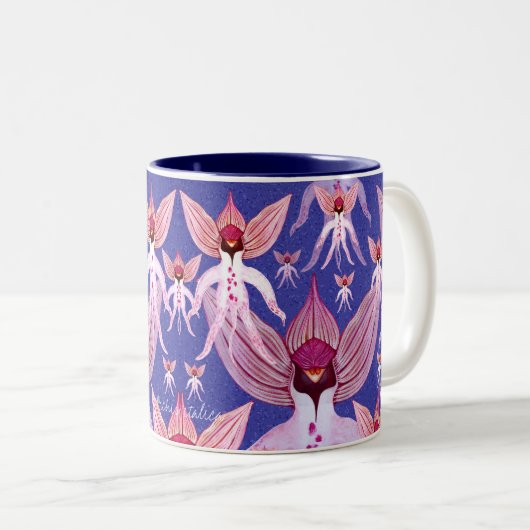 Orchis italica tweekleurige koffiemok (Voorkant rechts)