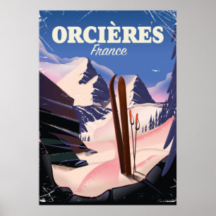 ORCIÈRES france ski poster