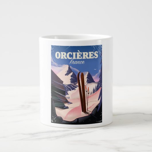 ORCIÈRES france ski poster Grote Koffiekop (Voorkant)
