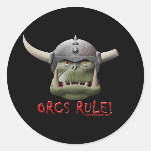Orcs Rule! Ronde Sticker (Voorkant)