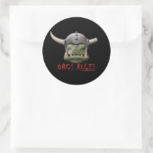 Orcs Rule! Ronde Sticker (Tas)