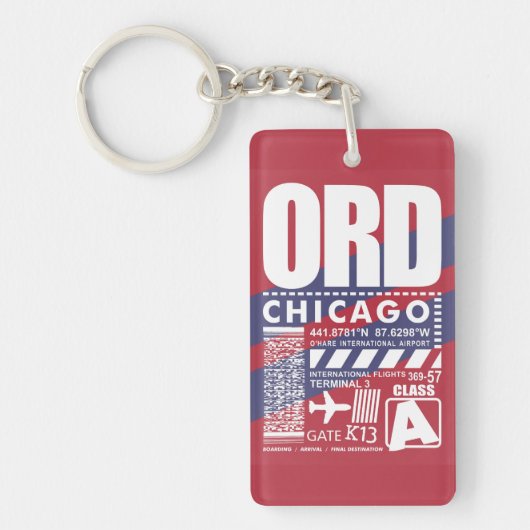 ORD Chicago Airport Sleutelhanger (Voorkant)
