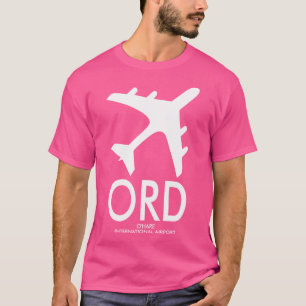 Ord O'Hare Chicago Airport Code Bagage Label T-shirt