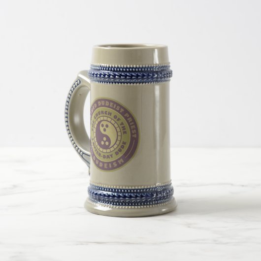 Ordained Dudeist Priest Beer Stein Bierpul (Voorkant links)