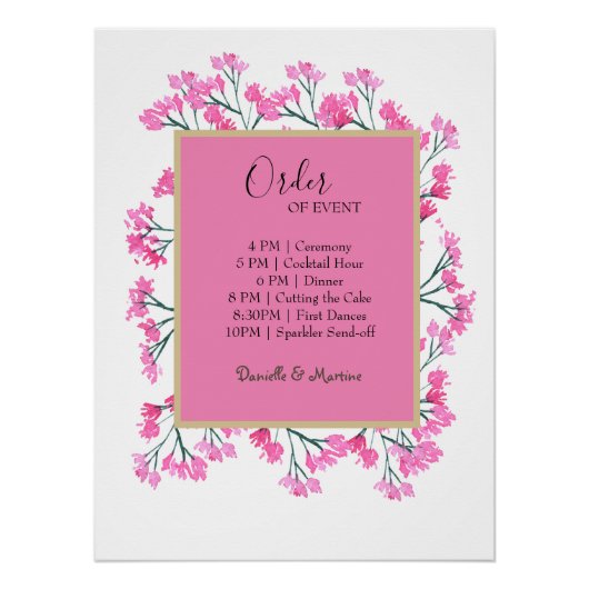 Orde der evenementen Wedding Periwinkle Blue Wildf Perfect Poster (Voorkant)