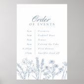 Orde der evenementen Wedding Periwinkle Blue Wildf Poster (Voorkant)