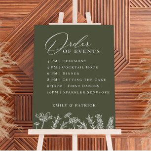 Orde der evenementen Wedding Periwinkle Blue Wildf Poster