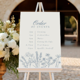 Orde der evenementen Wedding Periwinkle Blue Wildf Poster