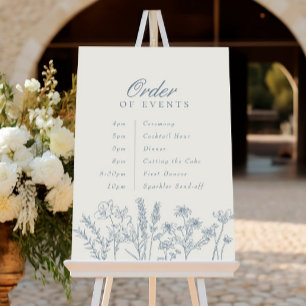 Orde der evenementen Wedding Periwinkle Blue Wildf Poster