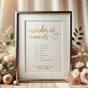"Orde der gebeurtenissen" Gouden tijdigheid Wedden Poster