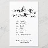 "Orde der gebeurtenissen" Zwarte tijdlijn Wedding  (Voorkant)