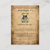 Orde der Kaarten van het ooststerrenlidmaatschap Visitekaartje (Voorkant)