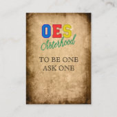 Orde der Kaarten van het ooststerrenlidmaatschap Visitekaartje (Achterkant)