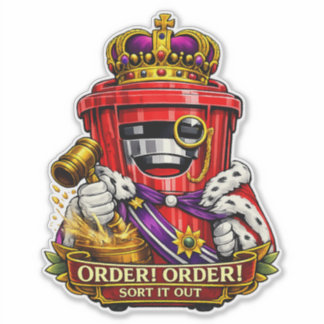 Orde! Orde! Sorteer het uit - Wielcontainer sticke Sticker