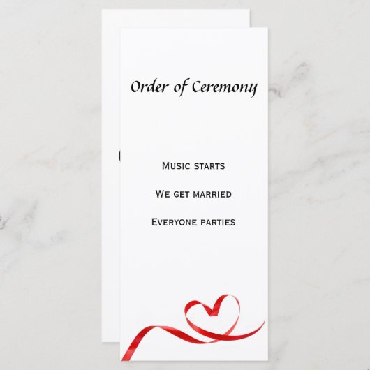 Orde van Ceremonie 4"x 9"Rackcard Programmakaart (Voorkant / Achterkant)