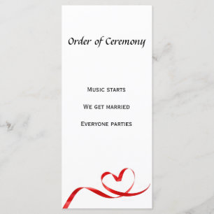 Orde van Ceremonie 4"x 9"Rackcard Programmakaart