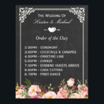 Orde van de Dag | Floral Chalkboard Weddenschap Poster<br><div class="desc">Orde van de Dag | Sjabloon van het bordenteken Floral Chalkboard Wedding Sign (1) De standaardgrootte is 8.5 x 11 duim, kunt u het in om het even welke grootte veranderen. (2) Voor verdere aanpassing, gelieve de "pas verder"verbinding aan en ons ontwerphulpmiddel te gebruiken om deze sjabloon te wijzigen. (3)...</div>