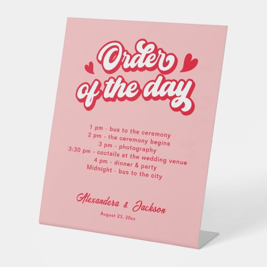 Orde van de dag reclamebord met voetstuk (Voorkant)