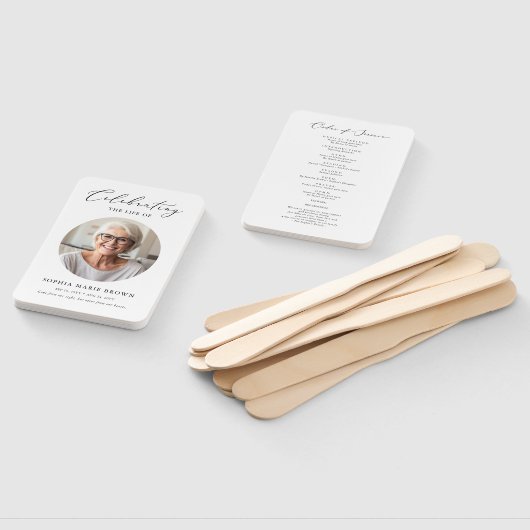 Orde van de dienst Memorial Funeral Program Handwaaier (Niet-gemonteerd)