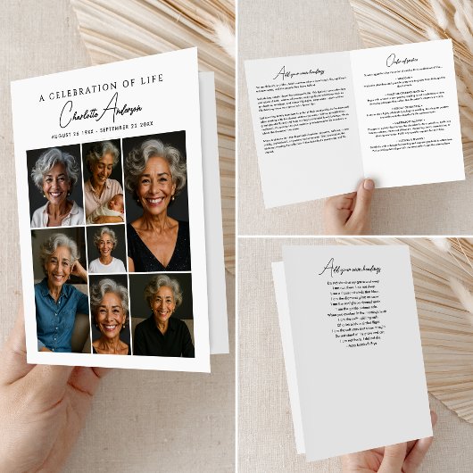 Orde van de dienst Overlijdensbericht 7-Foto Memor Programma