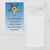 Orde van de OES van het oostelijke Star-Visitekaar Visitekaartje (Voorkant / Achterkant)