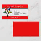 Orde van de oostelijke Star Red Visitekaartje (Voorkant / Achterkant)