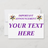 Orde van de oostelijke ster aankondiging (Achterkant)