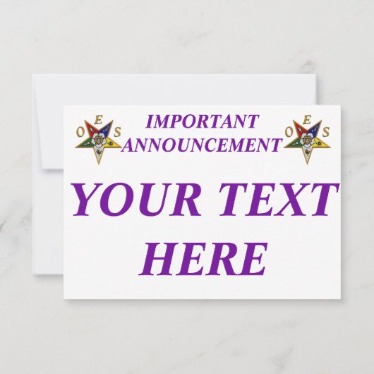 Orde van de oostelijke ster aankondiging (Achterkant)