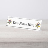 Orde van de oostelijke ster bureau naambordje (Voorkant)