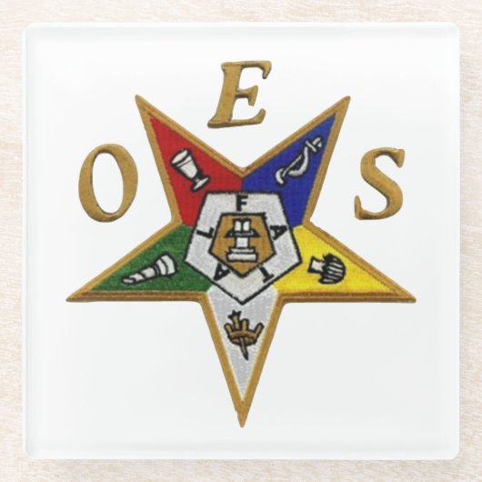 Orde van de oostelijke ster glazen onderzetter (Voorkant)