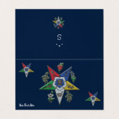 Orde van de oostelijke ster visitekaartje (Buitenkant ongevouwen)