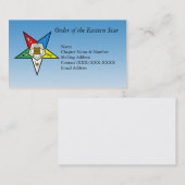 Orde van de oostelijke ster visitekaartje (Voorkant / Achterkant)