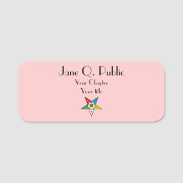 Orde van de Oosterse Roze Aangepast OES Naamplaatje